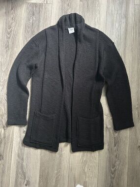 Zara Black Open Cardigan with Front Pockets